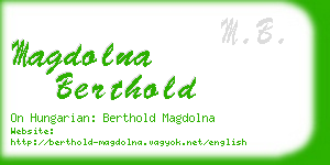 magdolna berthold business card